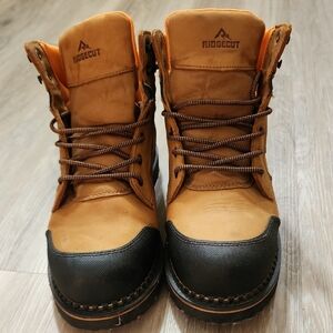 Men's RIDEGCUT Brown Work Boots with Black Toe